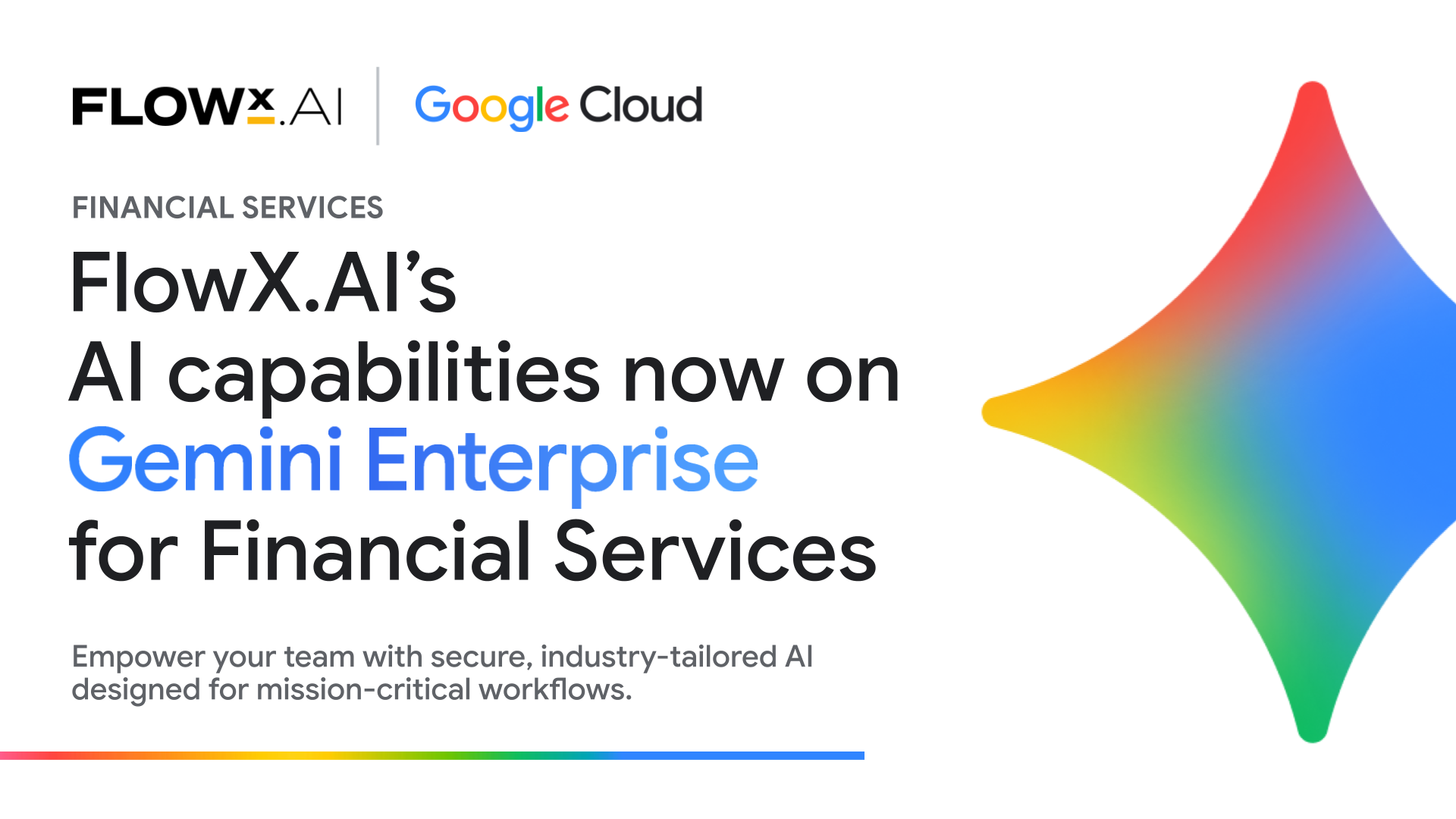FlowX.AI and Google Cloud — FlowX.AI's AI capabilities now on Gemini Enterprise for Financial Services